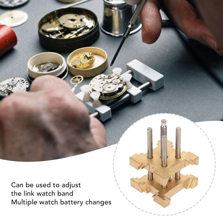 Four-Sided Pure Copper Watch Movement Holder(Yellow)