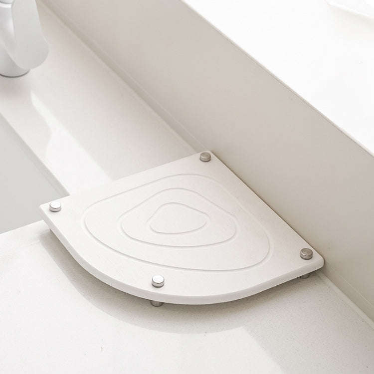 Bathroom Countertop Drying Mat Diatomite Water-Absorbent Quick-Drying Coaster Fan Shaped Drainage...