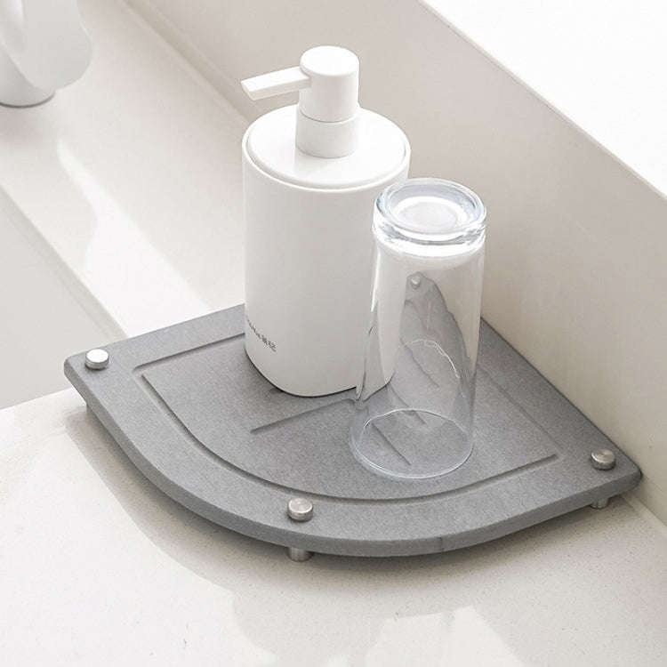 Bathroom Countertop Drying Mat Diatomite Water-Absorbent Quick-Drying Coaster Fan Shaped Drainage...