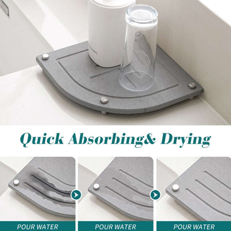 Bathroom Countertop Drying Mat Diatomite Water-Absorbent Quick-Drying Coaster Fan Shaped Drainage...