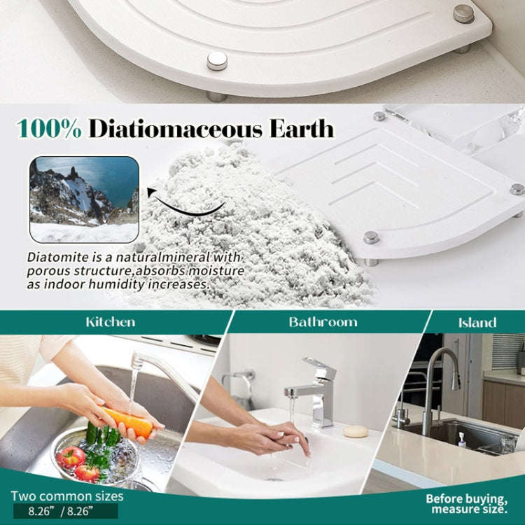Bathroom Countertop Drying Mat Diatomite Water-Absorbent Quick-Drying Coaster Fan Shaped Drainage...