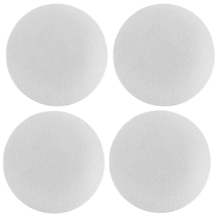 6.8cm 4pcs PU Leather Car Coaster Car Decorative Water Absorption Cup Sink Mat(White)