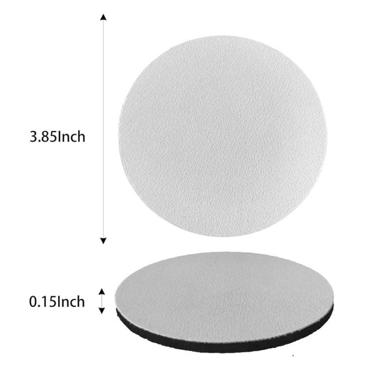 6.8cm 4pcs PU Leather Car Coaster Car Decorative Water Absorption Cup Sink Mat(White)