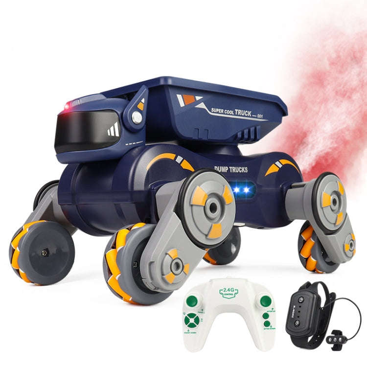 Eight Wheel Stunt Robot Dog Smart Gesture Sensor RC Kids Toy Car With Lights Music Spray Car, Sty...