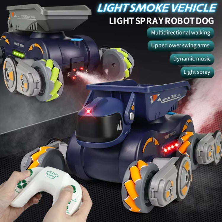 Eight Wheel Stunt Robot Dog Smart Gesture Sensor RC Kids Toy Car With Lights Music Spray Car, Sty...