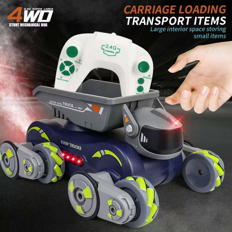 Eight Wheel Stunt Robot Dog Smart Gesture Sensor RC Kids Toy Car With Lights Music Spray Car, Sty...