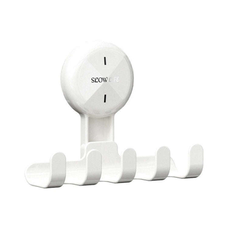 Multifunctional Household Suction Cup Hook Storage Rack Traceless Adhesive Hook(White)