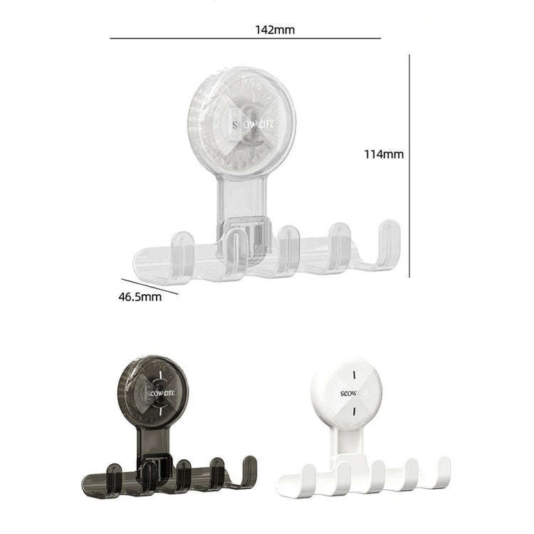 Multifunctional Household Suction Cup Hook Storage Rack Traceless Adhesive Hook(Gray)