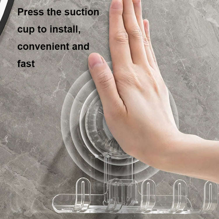 Multifunctional Household Suction Cup Hook Storage Rack Traceless Adhesive Hook(Gray)