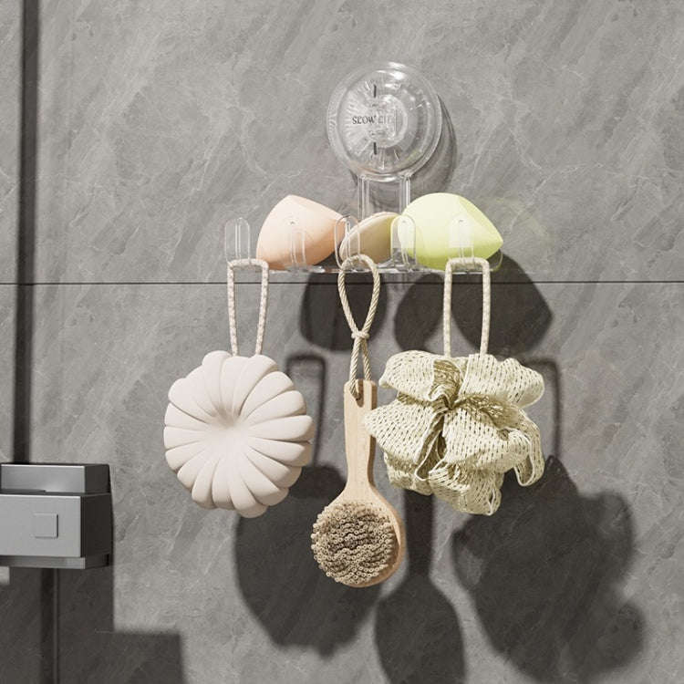 Multifunctional Household Suction Cup Hook Storage Rack Traceless Adhesive Hook(Gray)