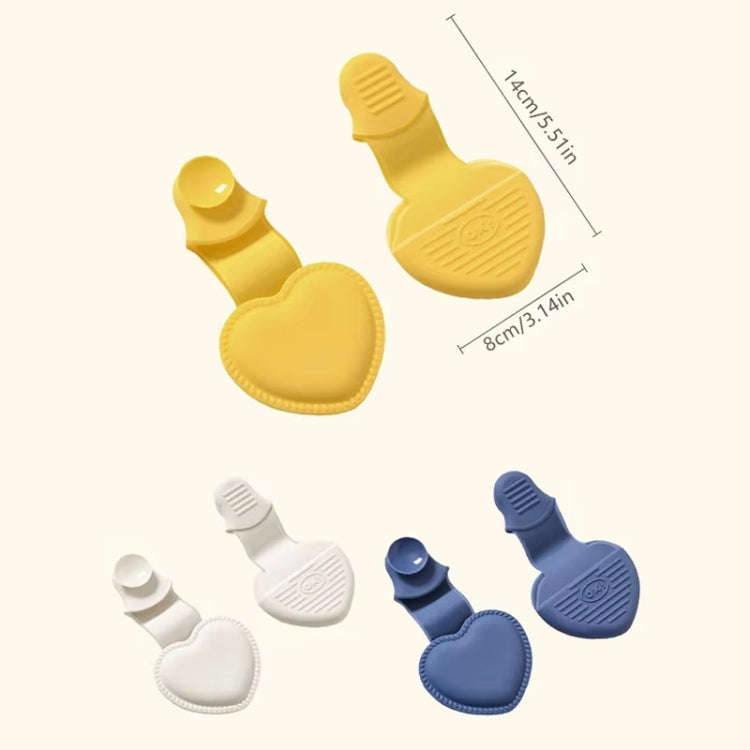 2pcs Heart-shaped Heat Insulation Anti-scalding Gloves Silicone Non-slip Bowl and Plate Clamp(Yel...