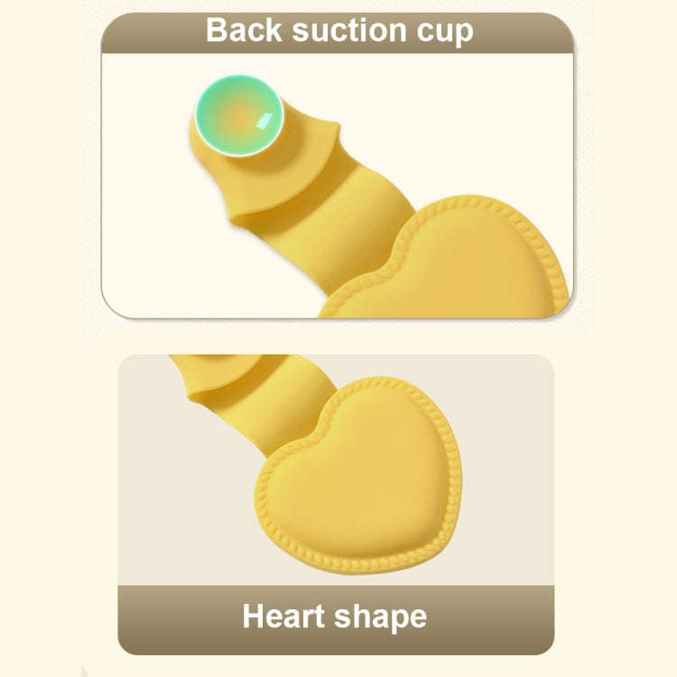 2pcs Heart-shaped Heat Insulation Anti-scalding Gloves Silicone Non-slip Bowl and Plate Clamp(Yel...