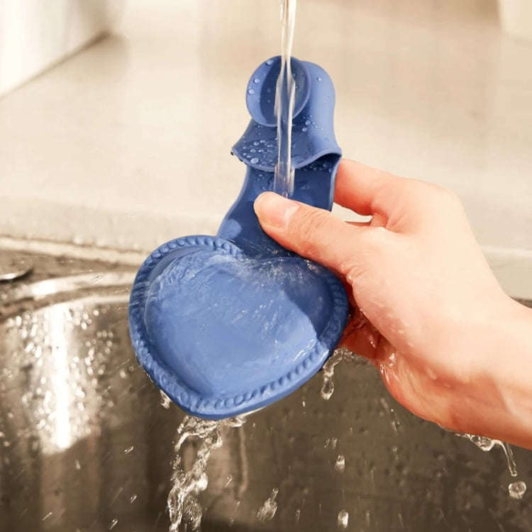 2pcs Heart-shaped Heat Insulation Anti-scalding Gloves Silicone Non-slip Bowl and Plate Clamp(Blue)
