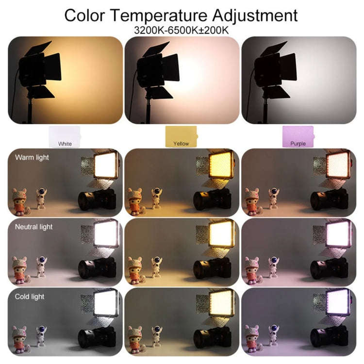 WS-300II Video Fill Light Dual Color Temperature LED Beauty Shooting Light, Spec: Single Lamp+EU ...