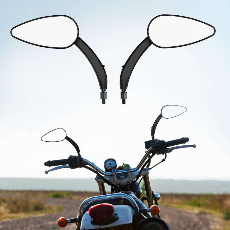 FLYQUICK Motorcycle LED Rearview Mirror With Light, Color: Black