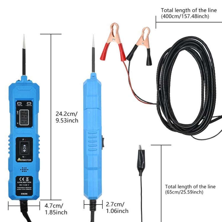 EM286 Multifunctional Car Circuit Electrical System Driving Test Pen, Style: Red 4m