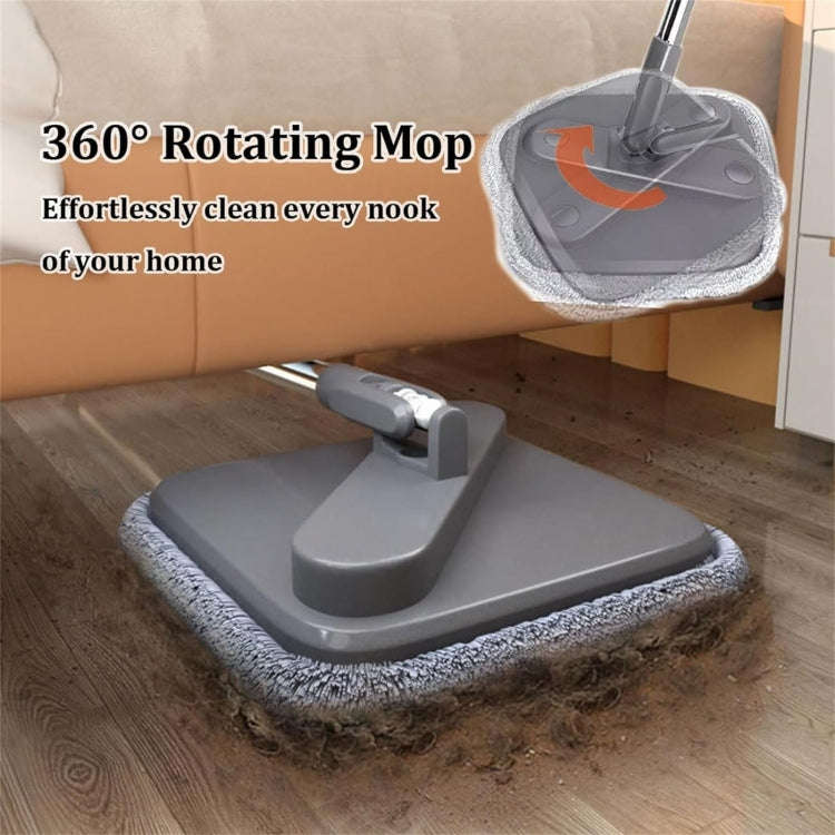 Square Spin Mop and Bucket With 2 Mop Pads Set Separate Clean And Dirty Water(Gray)