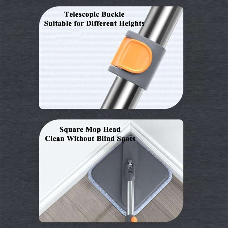 Square Spin Mop and Bucket With 2 Mop Pads Set Separate Clean And Dirty Water(Gray)