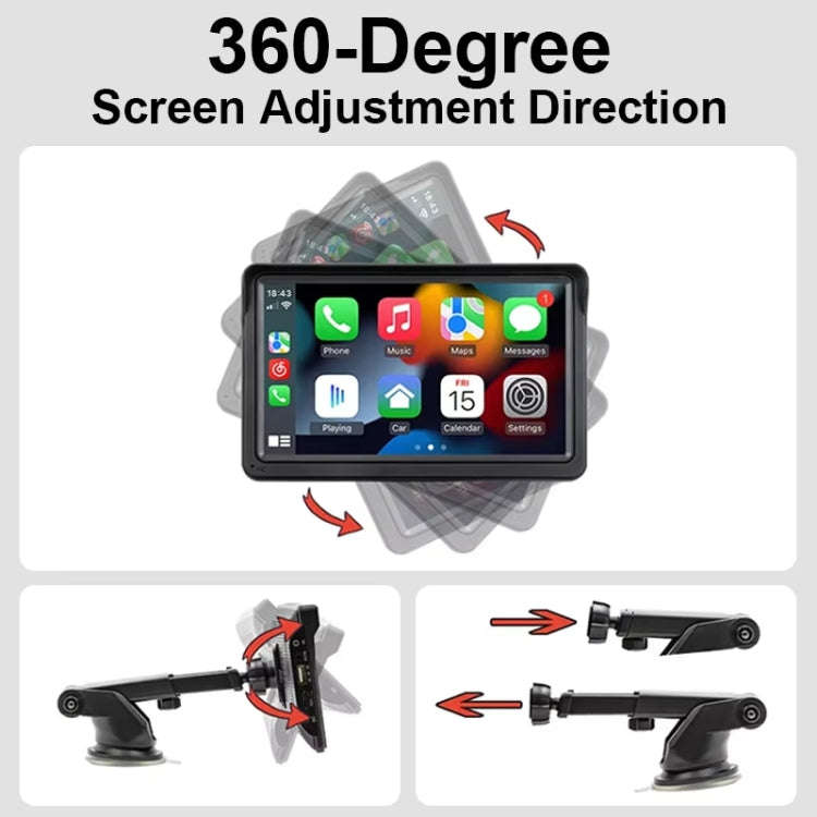 7 Inch Bluetooth 5.0 Portable CarPlay Monitor, Specifications: Display