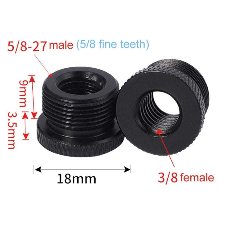 2pcs Metal 3/8 Female To 5/8-27 Male Adapter Screws Microphone Stands Conversion Photo Accessorie...