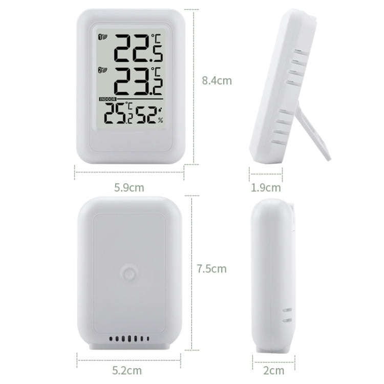 TS-FT0402 2-In-1 Home Wireless Digital Thermometer Wall-Mounted Greenhouse Thermometer(White)