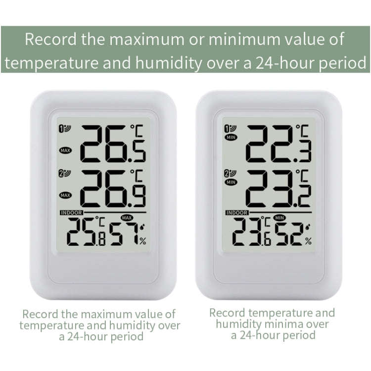TS-FT0402 2-In-1 Home Wireless Digital Thermometer Wall-Mounted Greenhouse Thermometer(White)
