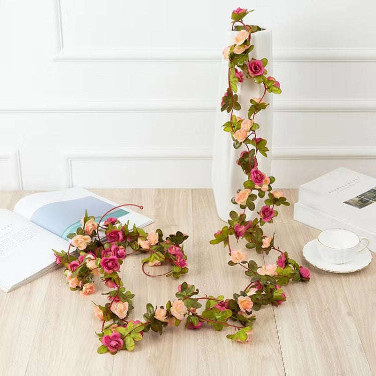 2pcs Simulated Rose Vine Plant Wedding Living Room Christmas Decoration, Color: Autumn Style Rose...