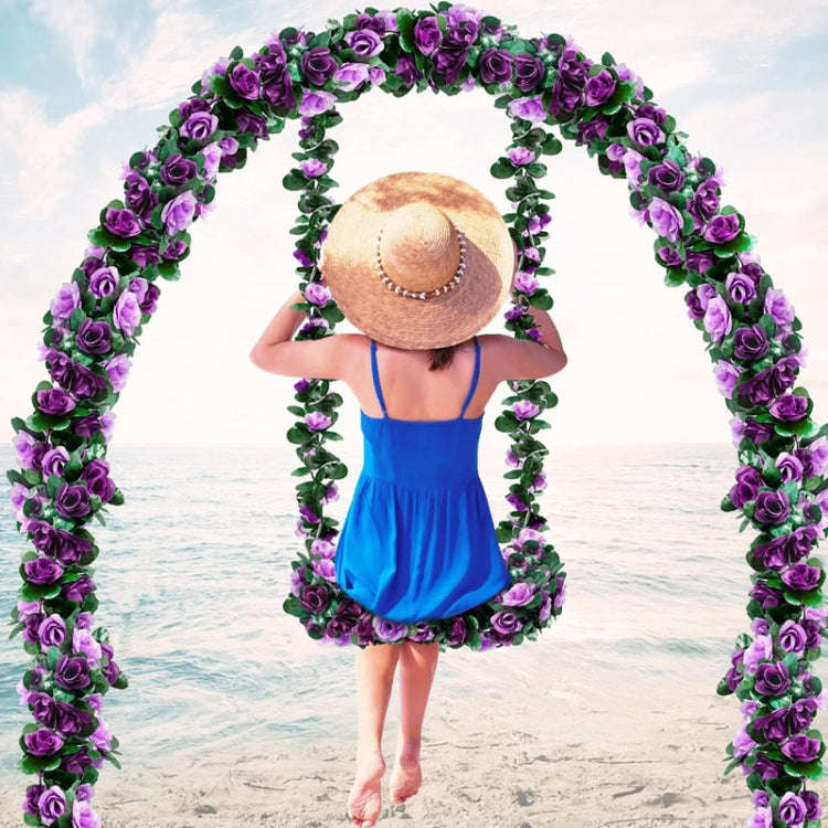 2pcs Simulated Rose Vine Plant Wedding Living Room Christmas Decoration, Color: White + Blue
