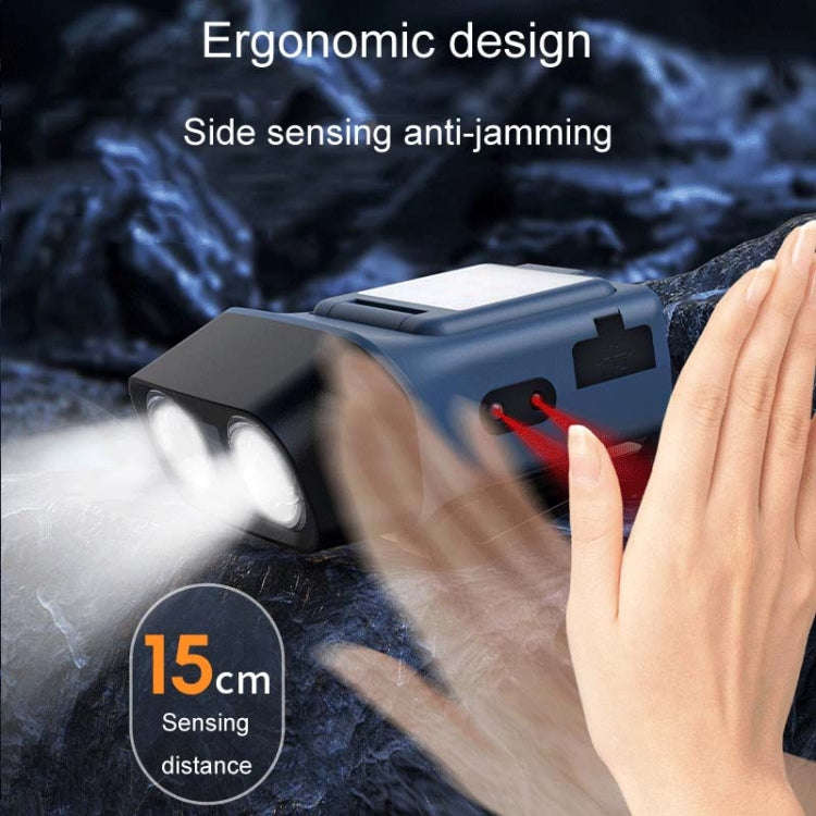 Head-Mounted LED Outdoor Sensor Long Range Fishing Work Headlamp, Style: Black Standard