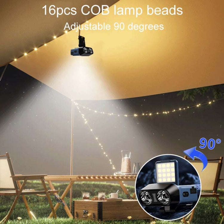 Head-Mounted LED Outdoor Sensor Long Range Fishing Work Headlamp, Style: Black Standard
