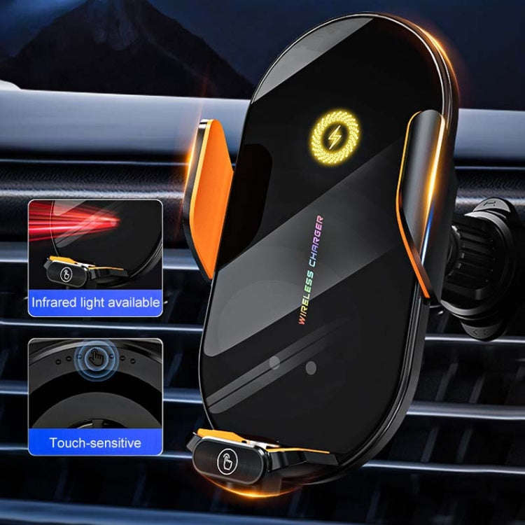 C3 Car Infrared Sensor Auto Opening And Closing Wireless Charging Cell Phone Holder(Black)