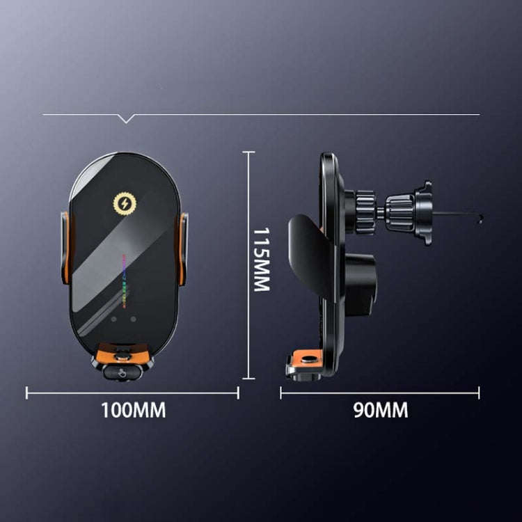 C3 Car Infrared Sensor Auto Opening And Closing Wireless Charging Cell Phone Holder(Black)