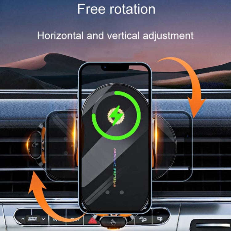 C3 Car Infrared Sensor Auto Opening And Closing Wireless Charging Cell Phone Holder(Black)