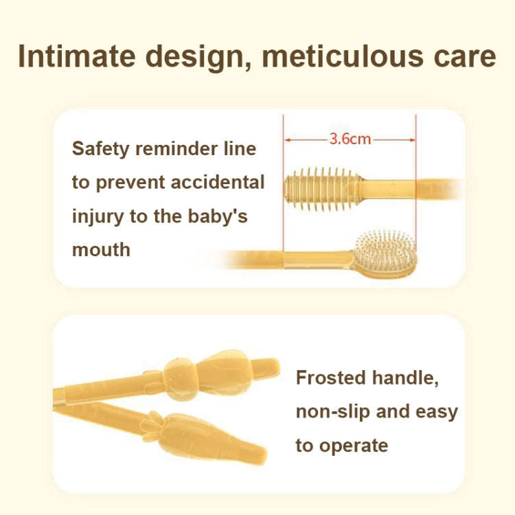 Food-grade Silicone Baby Milk Toothbrush + Tongue Brush Children Oral Cleaning Brush, Color: Pink