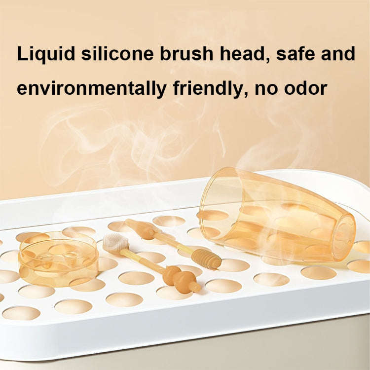 Food-grade Silicone Baby Milk Toothbrush + Tongue Brush Children Oral Cleaning Brush, Color: Beige