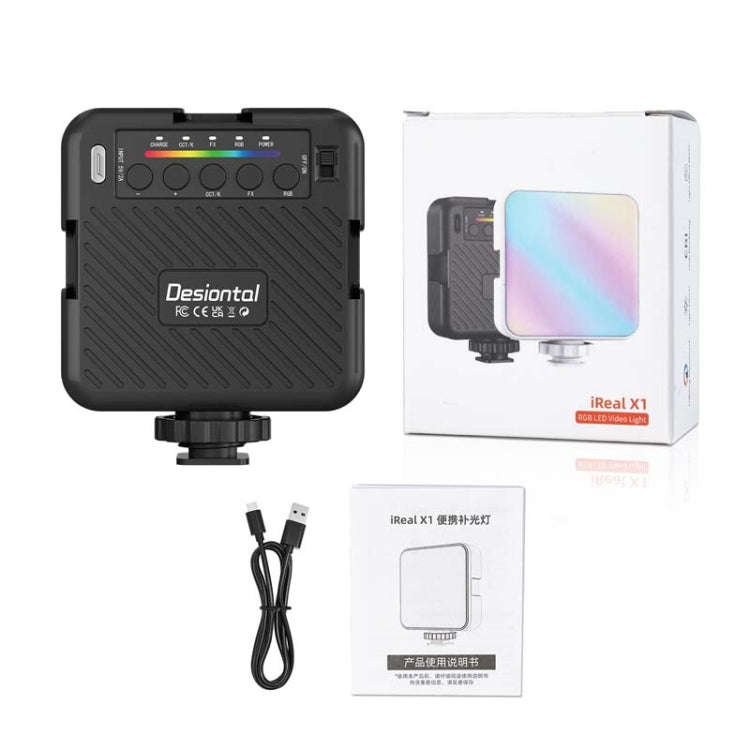 Desiontal X1 Portable RGB Cell Phone Live Streaming Fill Light(Black)