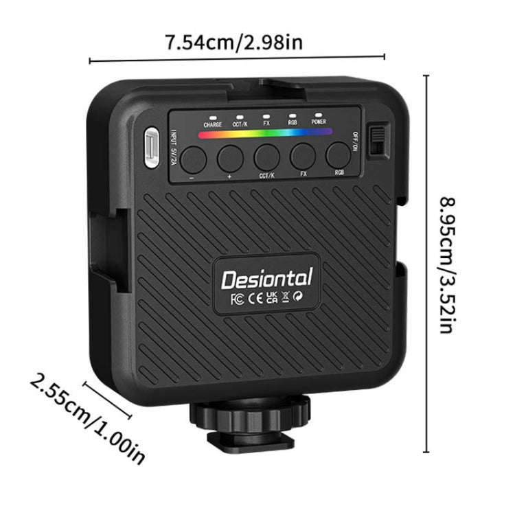 Desiontal X1 Portable RGB Cell Phone Live Streaming Fill Light(Black)
