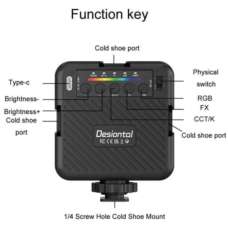 Desiontal X1 Portable RGB Cell Phone Live Streaming Fill Light(White)