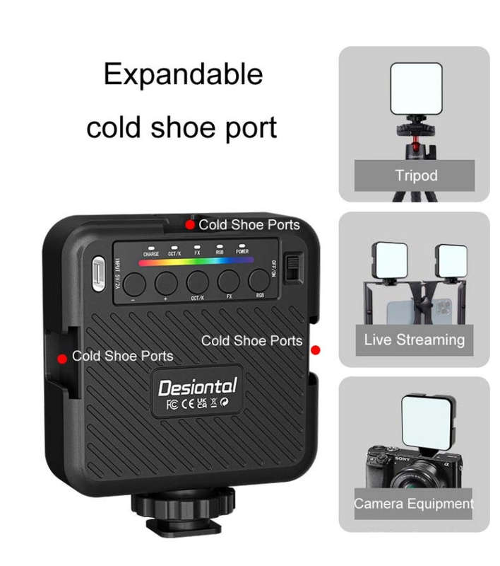 Desiontal X1 Portable RGB Cell Phone Live Streaming Fill Light(Black)