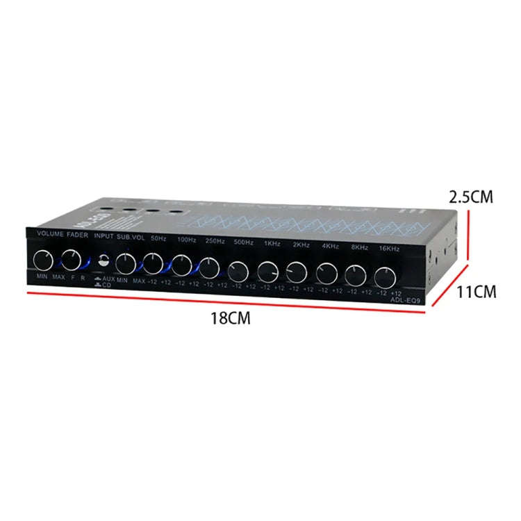 ADL-EQ9  Car Audio 9-Band Equalizer EQ Tuning Crossover Amplifier(Black)