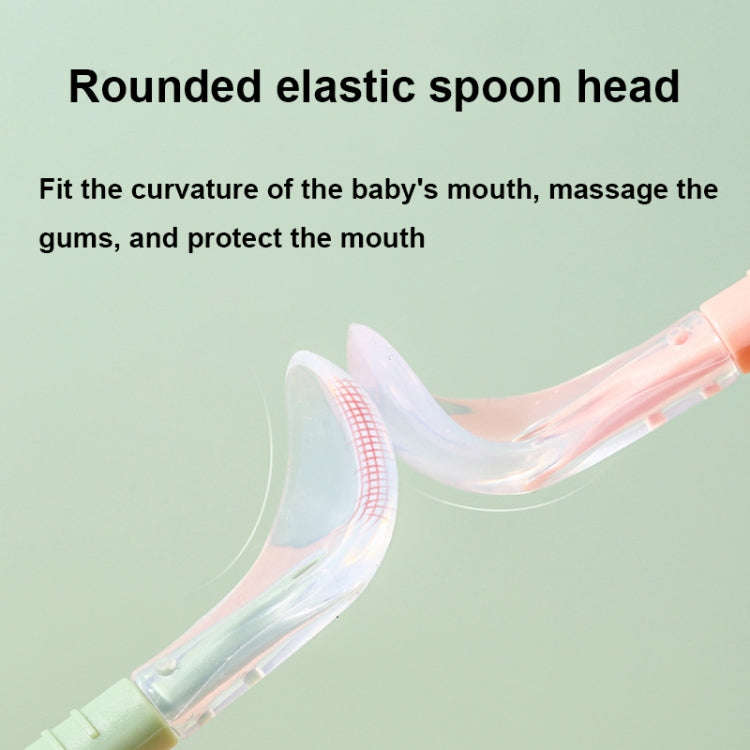 Multi-function Double-head Baby Food Spoon Baby Tableware Fruit Scraper Spoon(Blue)