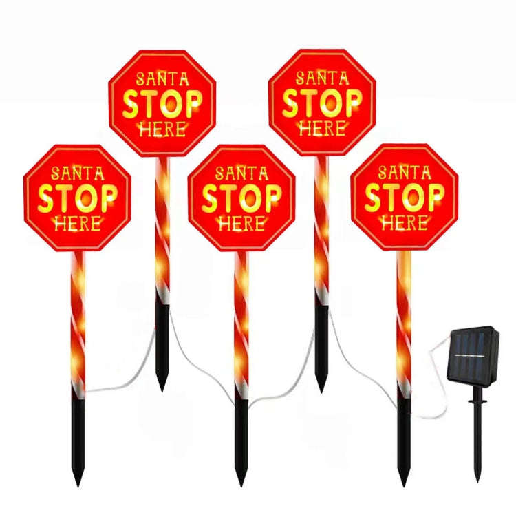 Outdoor LED Ground Plug Solar Christmas Road Sign, Style: Octagonal Road Sign