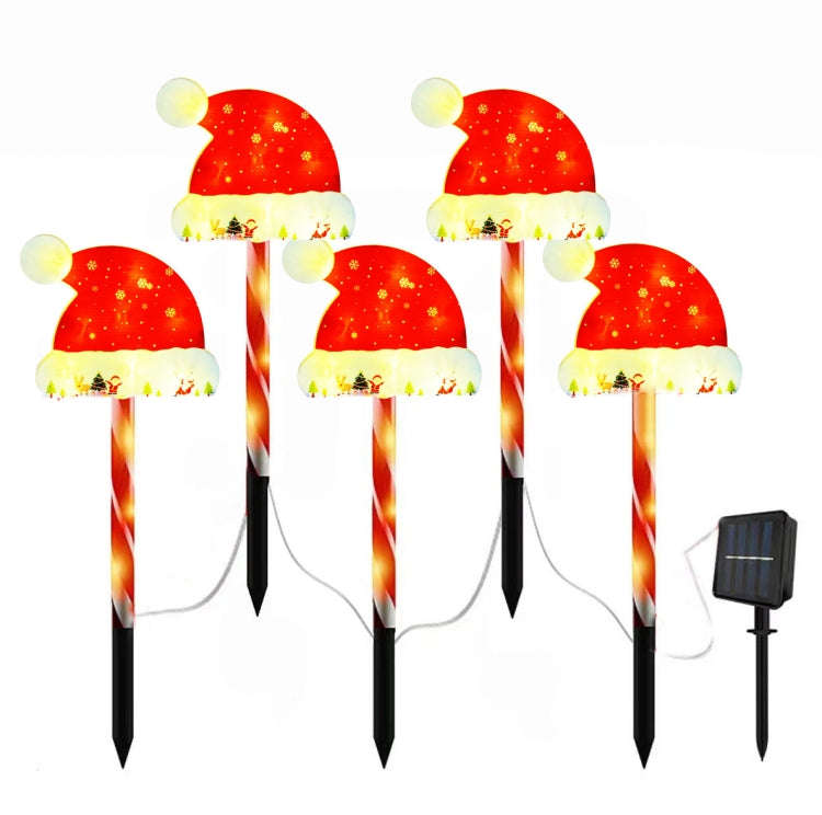 Outdoor LED Ground Plug Solar Christmas Road Sign, Style: Hat Snowflake Road Sign