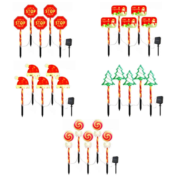 Outdoor LED Ground Plug Solar Christmas Road Sign, Style: Lollipop