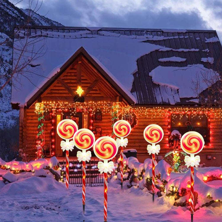 Outdoor LED Ground Plug Solar Christmas Road Sign, Style: Lollipop