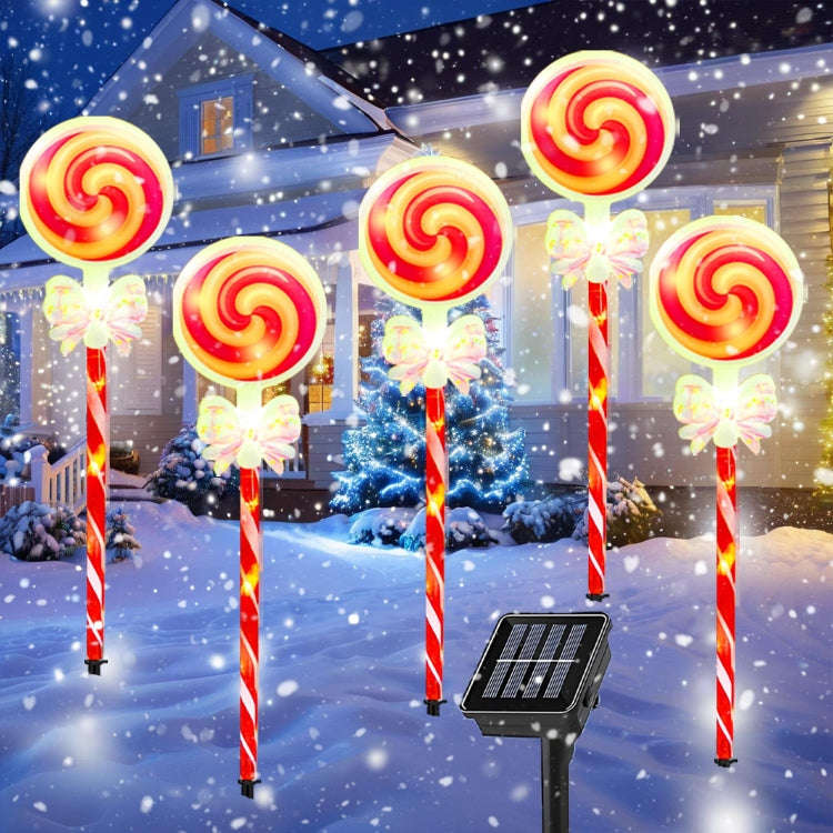 Outdoor LED Ground Plug Solar Christmas Road Sign, Style: Lollipop
