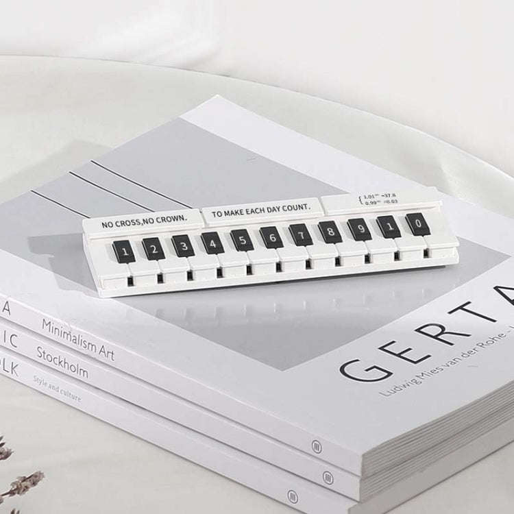 Piano Keys Temporary Parking Plate Car Hidden Parking Number Board(White 9968)