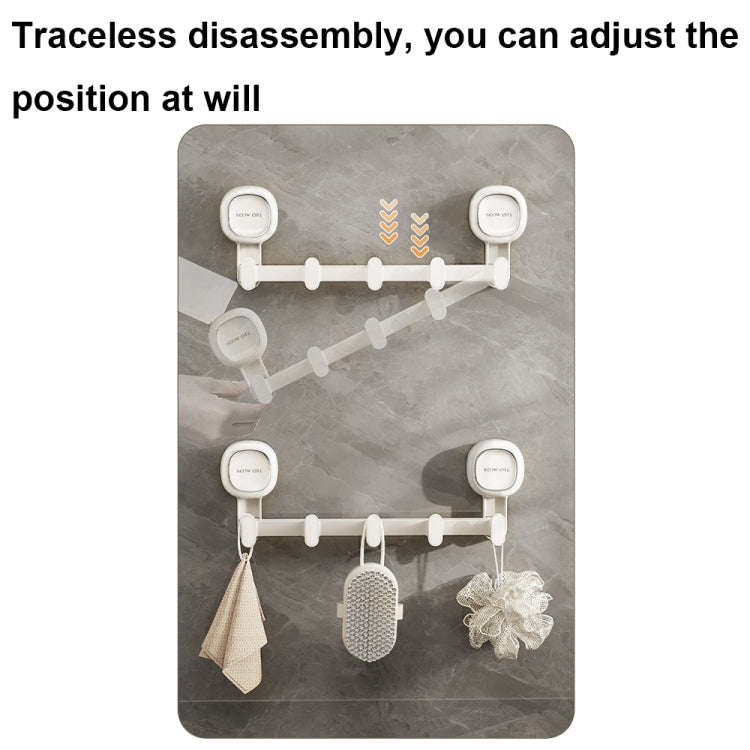Multifunctional Suction Cup Hook Punch-free Traceless Adhesive Hook Storage Rack, Color: Transparent