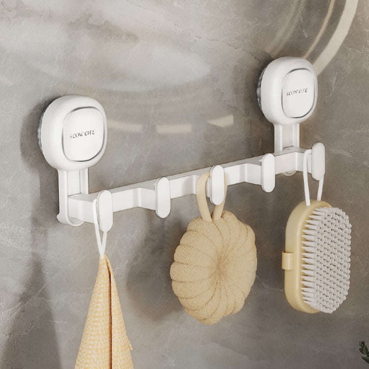 Multifunctional Suction Cup Hook Punch-free Traceless Adhesive Hook Storage Rack, Color: Gray