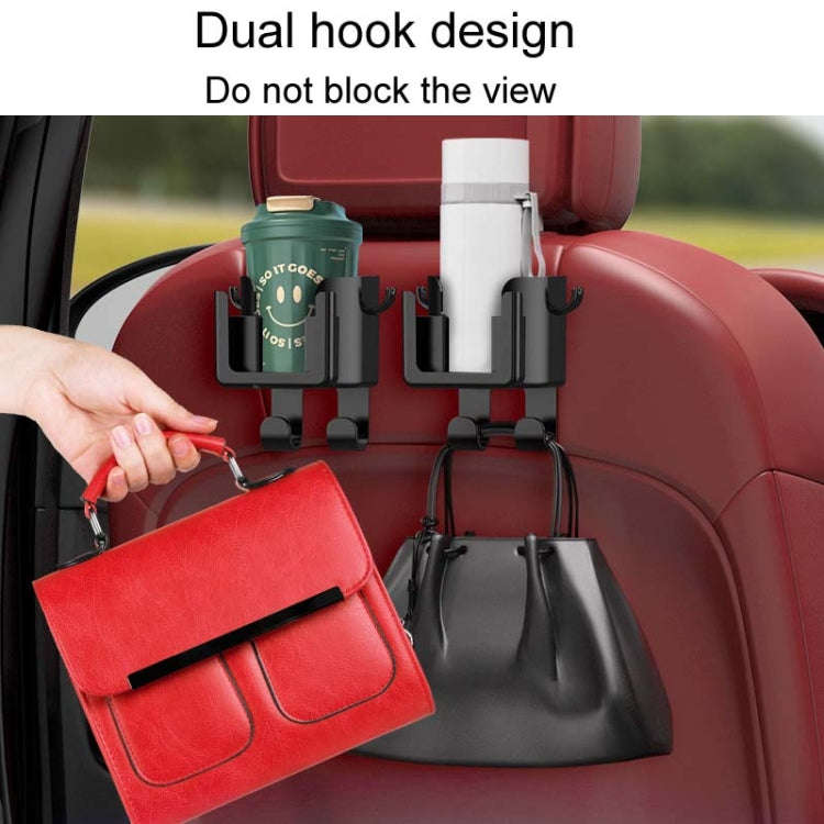 2pcs Car Multifunctional Cup Holder Vehicle Backseat Hook(Black 9976)